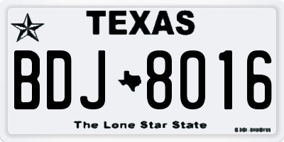 TX license plate BDJ8016