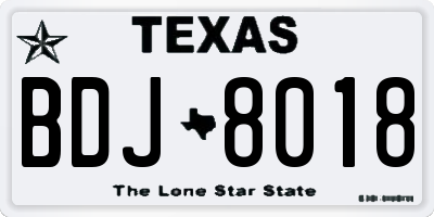 TX license plate BDJ8018