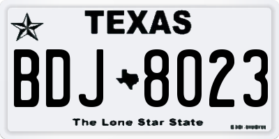 TX license plate BDJ8023