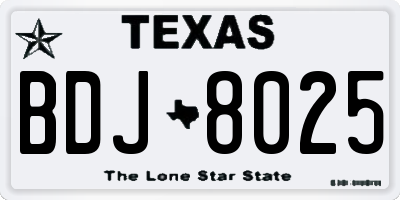 TX license plate BDJ8025