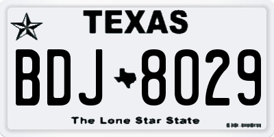 TX license plate BDJ8029