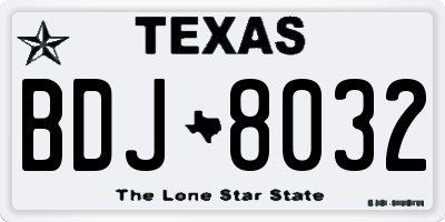 TX license plate BDJ8032