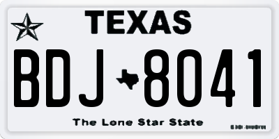 TX license plate BDJ8041