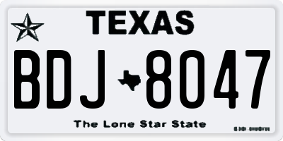 TX license plate BDJ8047