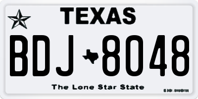 TX license plate BDJ8048