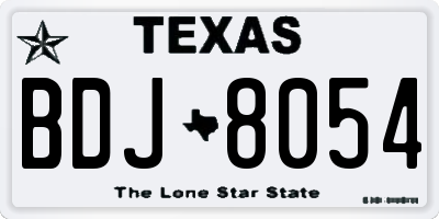 TX license plate BDJ8054
