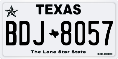 TX license plate BDJ8057