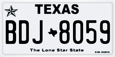 TX license plate BDJ8059