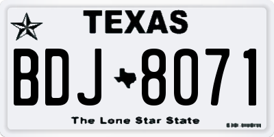 TX license plate BDJ8071