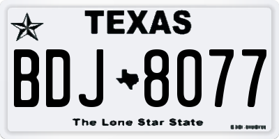 TX license plate BDJ8077