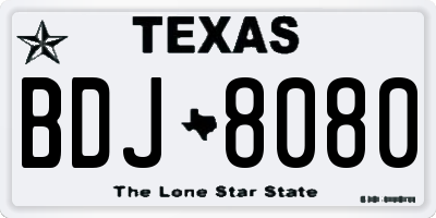 TX license plate BDJ8080