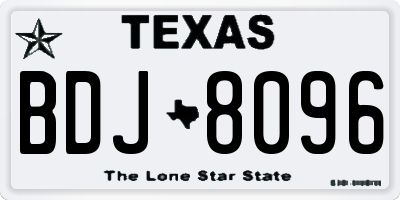 TX license plate BDJ8096