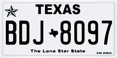 TX license plate BDJ8097