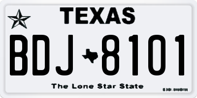 TX license plate BDJ8101