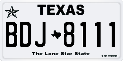 TX license plate BDJ8111