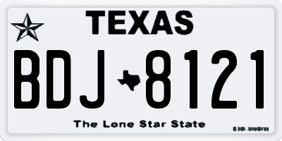 TX license plate BDJ8121