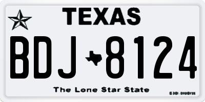 TX license plate BDJ8124