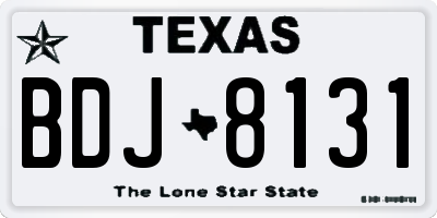 TX license plate BDJ8131