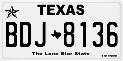 TX license plate BDJ8136