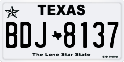 TX license plate BDJ8137