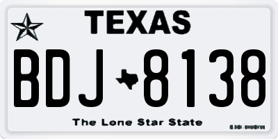 TX license plate BDJ8138