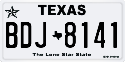 TX license plate BDJ8141