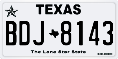 TX license plate BDJ8143