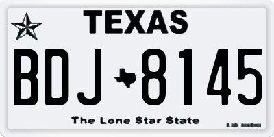 TX license plate BDJ8145