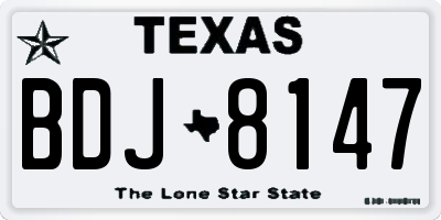 TX license plate BDJ8147