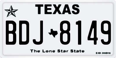 TX license plate BDJ8149