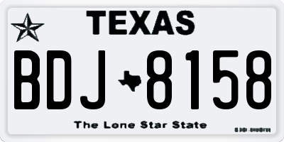 TX license plate BDJ8158
