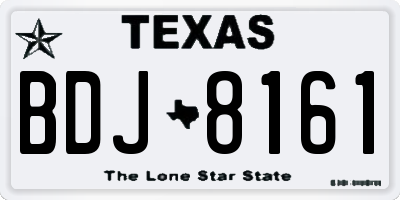 TX license plate BDJ8161