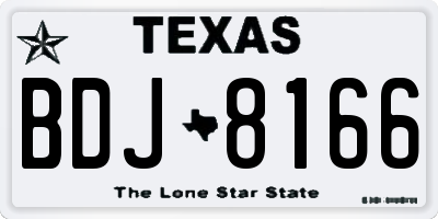 TX license plate BDJ8166