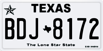 TX license plate BDJ8172