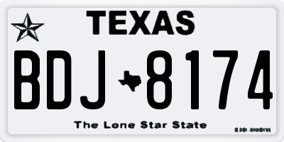 TX license plate BDJ8174