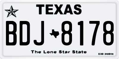 TX license plate BDJ8178