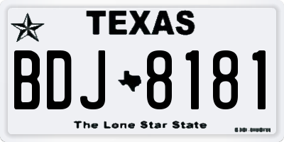 TX license plate BDJ8181
