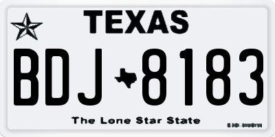 TX license plate BDJ8183