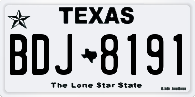 TX license plate BDJ8191