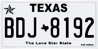 TX license plate BDJ8192