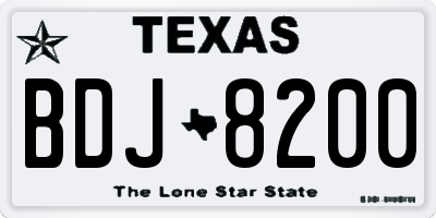 TX license plate BDJ8200