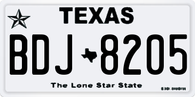 TX license plate BDJ8205