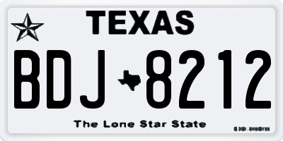 TX license plate BDJ8212