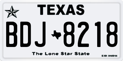 TX license plate BDJ8218