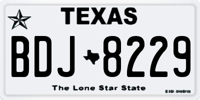 TX license plate BDJ8229