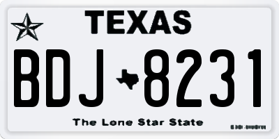 TX license plate BDJ8231
