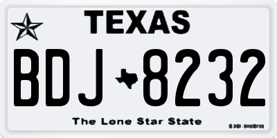 TX license plate BDJ8232