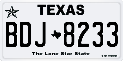TX license plate BDJ8233