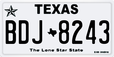 TX license plate BDJ8243