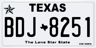 TX license plate BDJ8251